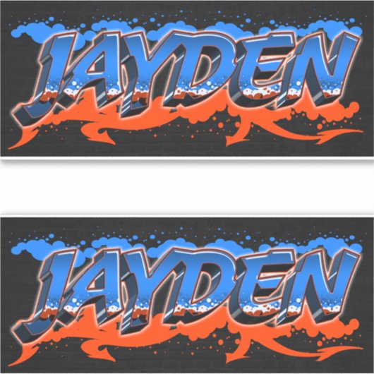 Jayden Vorname Name Graffiti Aufkleber Sticker (Voorkant)