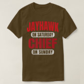 Jayhawk op zaterdag Chief op zondag Kansas City VI T-shirt (Design voorkant)