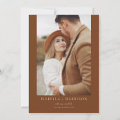 JAYLA Bohemian Terracotta Photo Save the Date Kaart (Achterkant)