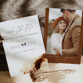 JAYLA Bohemian Terracotta Photo Save the Date Kaart