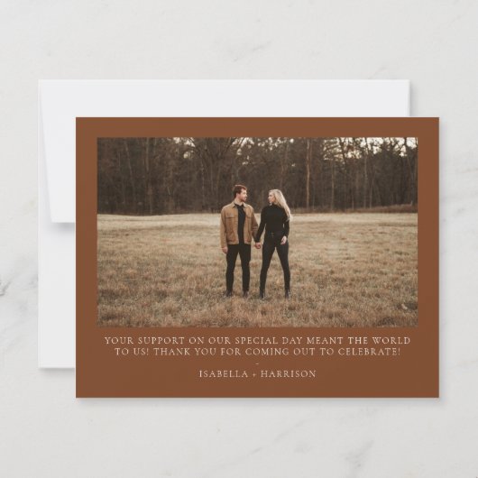 JAYLA Boho Terracotta Burnt Sinaasappel Dank u wel Kaart (Achterkant)