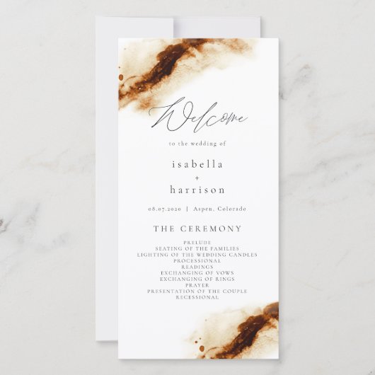 JAYLA | Boho Terracotta Rust Wedding Programme Bedankkaart (Voorkant)
