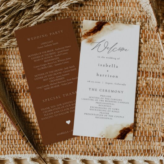 JAYLA | Boho Terracotta Rust Wedding Programme Bedankkaart