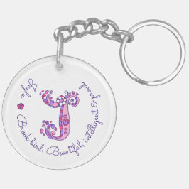 Jayla monogram J naam en betekenis Sleutelhanger