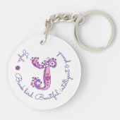 Jayla monogram J naam en betekenis Sleutelhanger (Achterkant)