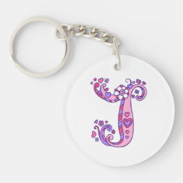 Jayla monogram J naam en betekenis Sleutelhanger