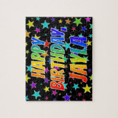 "JAYLA" voornaam, geun "HAPPY BIRTHDAY" Legpuzzel (Verticaal)