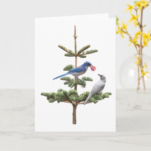 Jays kerstboomkaart kaart (Gele Bloem)