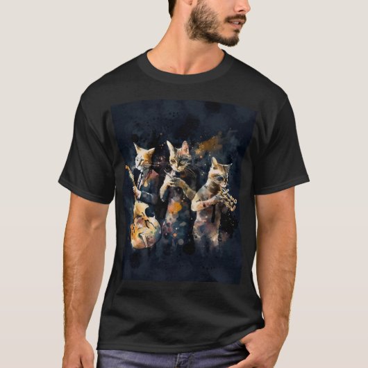Jaz Cat Grunge T-Shirt (Voorkant)