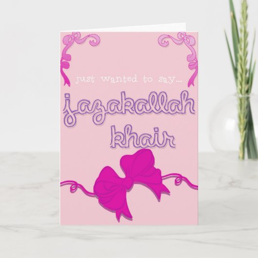 jazakallah khair boog bedankkaart (Voorkant)