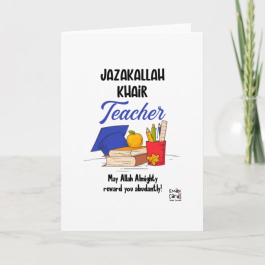 JazakAllah Teacher Card Kaart (Voorkant)