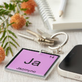 Jazmyne Name Chemistry Element Periodic Table Sleutelhanger (Voorkant Rechts)