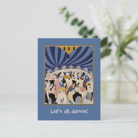 Jazz Age Art Deco dansende paren danskunst Briefkaart (Staand voorkant)