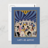 Jazz Age Art Deco dansende paren danskunst Briefkaart (Voorkant / Achterkant)