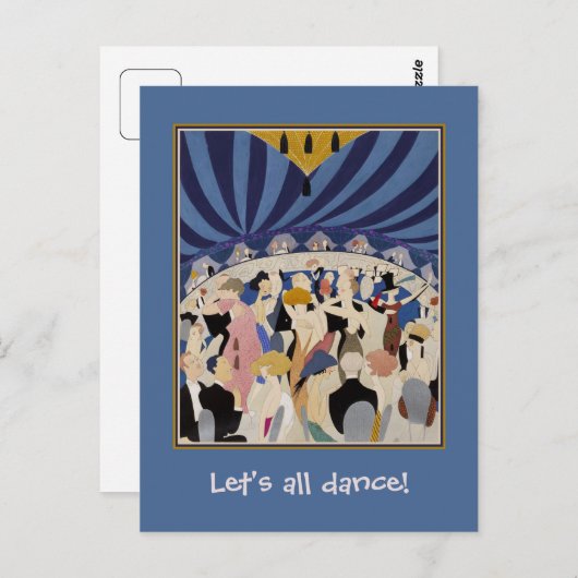 Jazz Age Art Deco dansende paren danskunst Briefkaart (Voorkant / Achterkant)