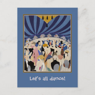 Jazz Age Art Deco dansende paren danskunst Briefkaart