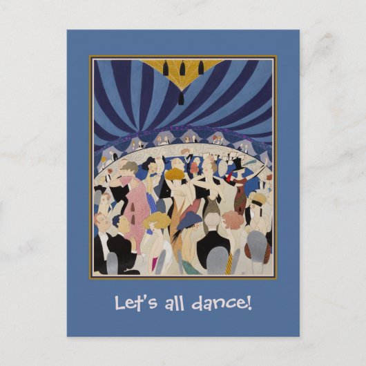 Jazz Age Art Deco dansende paren danskunst Briefkaart (Voorkant)