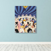 Jazz Age Art Deco dansende paren danskunst Canvas Afdruk (Insitu (Houten vloer))