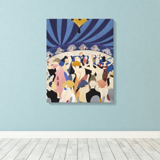 Jazz Age Art Deco dansende paren danskunst Canvas Afdruk (Insitu (Houten vloer))