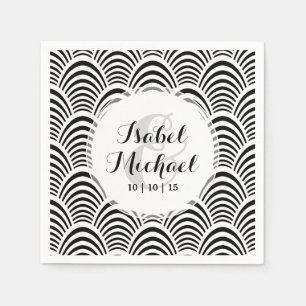 Jazz Age Art Deco Elegance Zwart-wit Servet
