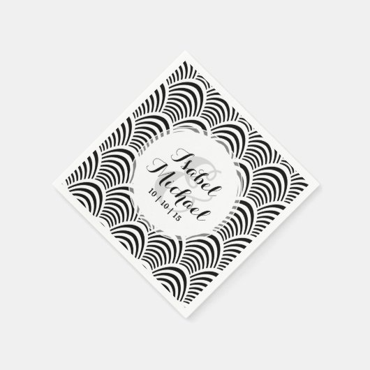 Jazz Age Art Deco Elegance Zwart-wit Servet (Hoek)