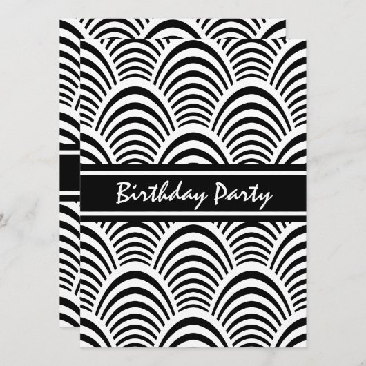 Jazz Age Art Deco Elegantie Zwart en Wit Kaart (Voorkant / Achterkant)