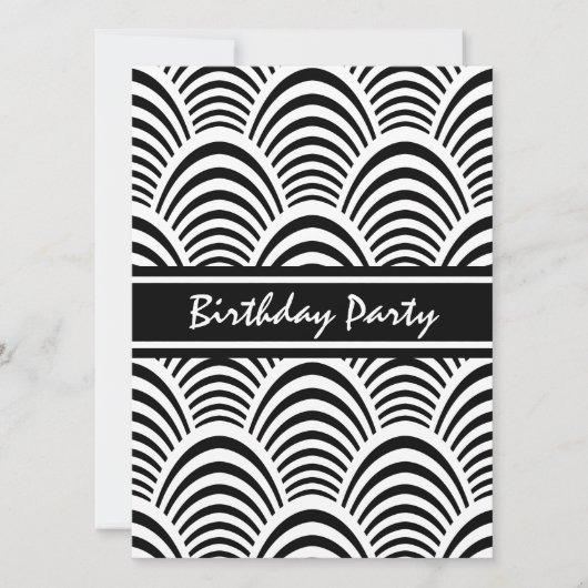 Jazz Age Art Deco Elegantie Zwart en Wit Kaart (Voorkant)