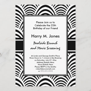 Jazz Age Art Deco Elegantie Zwart en Wit Kaart