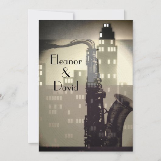 Jazz Age Art Deco huwelijksuitnodigingen Kaart (Voorkant)