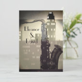 Jazz Age Art Deco huwelijksuitnodigingen Kaart (Staand voorkant)