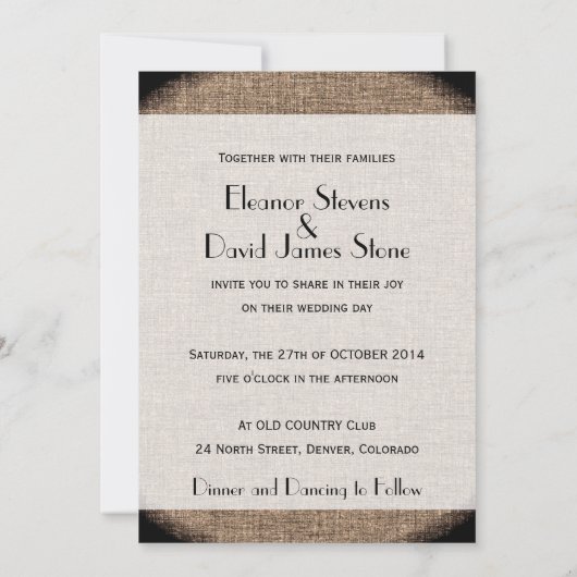 Jazz Age Art Deco huwelijksuitnodigingen Kaart (Achterkant)