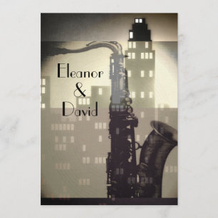 Jazz Age Art Deco huwelijksuitnodigingen Kaart
