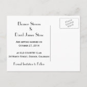 Jazz Age Art Deco huwelijksuitnodigingen Uitnodiging Briefkaart (Achterkant)