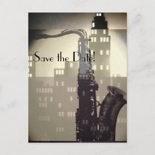 Jazz Age Art Deco huwelijksuitnodigingen Uitnodiging Briefkaart (Voorkant)