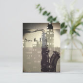 Jazz Age Art Deco huwelijksuitnodigingen Uitnodiging Briefkaart (Staand voorkant)