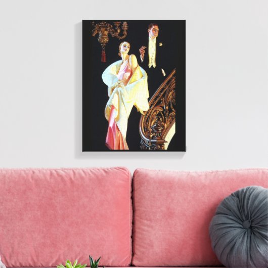 Jazz Age Couple Stretched Canvas Afdrukken (Insitu (Woonkamer))