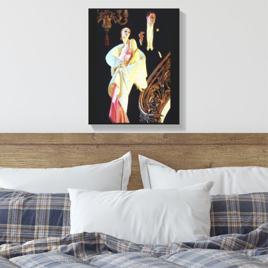 Jazz Age Couple Stretched Canvas Afdrukken (Insitu (Slaapkamer))