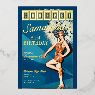 Jazz Age Flapper Cabaret Parijs Glam Verjaardagsfe Folie Uitnodiging