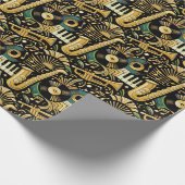 Jazz Age Music Pattern Cadeaupapier (Hoek)