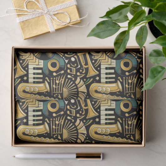 Jazz Age Music Pattern Tissuepapier (Geschenk)