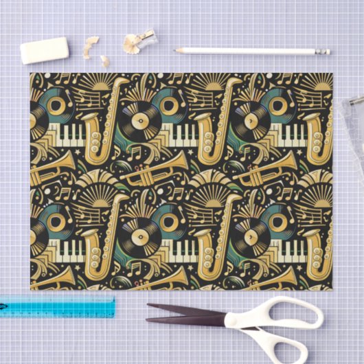 Jazz Age Music Pattern Tissuepapier (Craft)