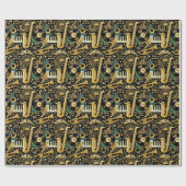 Jazz Age Muziekpatroon Cadeaupapier (Vlak)