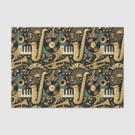 Jazz Age Muziekpatroon Tissuepapier