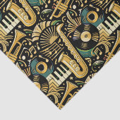 Jazz Age Muziekpatroon Tissuepapier (Detail)