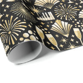 Jazz Age Nieuwjaars Patroon Cadeaupapier (Rol Hoek)