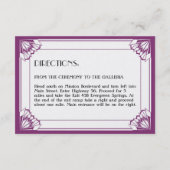 Jazz Age paarse art deco bruiloftsreceptie Informatiekaartje (Achterkant)