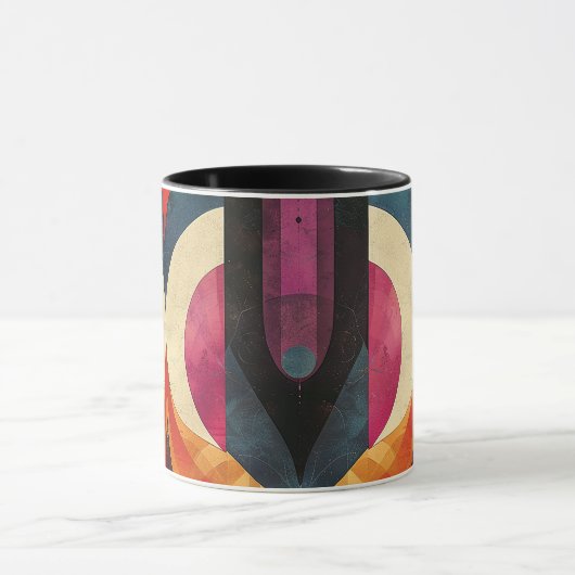 Jazz Age Retro Abstract Design Mok (Midden)