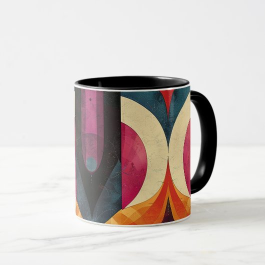 Jazz Age Retro Abstract Design Mok (Voorkant rechts)
