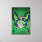 Jazz Age Showgirl Flapper Wearing Butterfly Wings Canvas Afdruk (Voorkant)