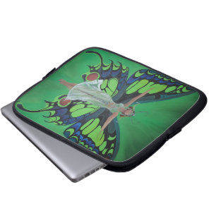 Jazz Age Showgirl Flapper Wearing Butterfly Wings Laptop Sleeve